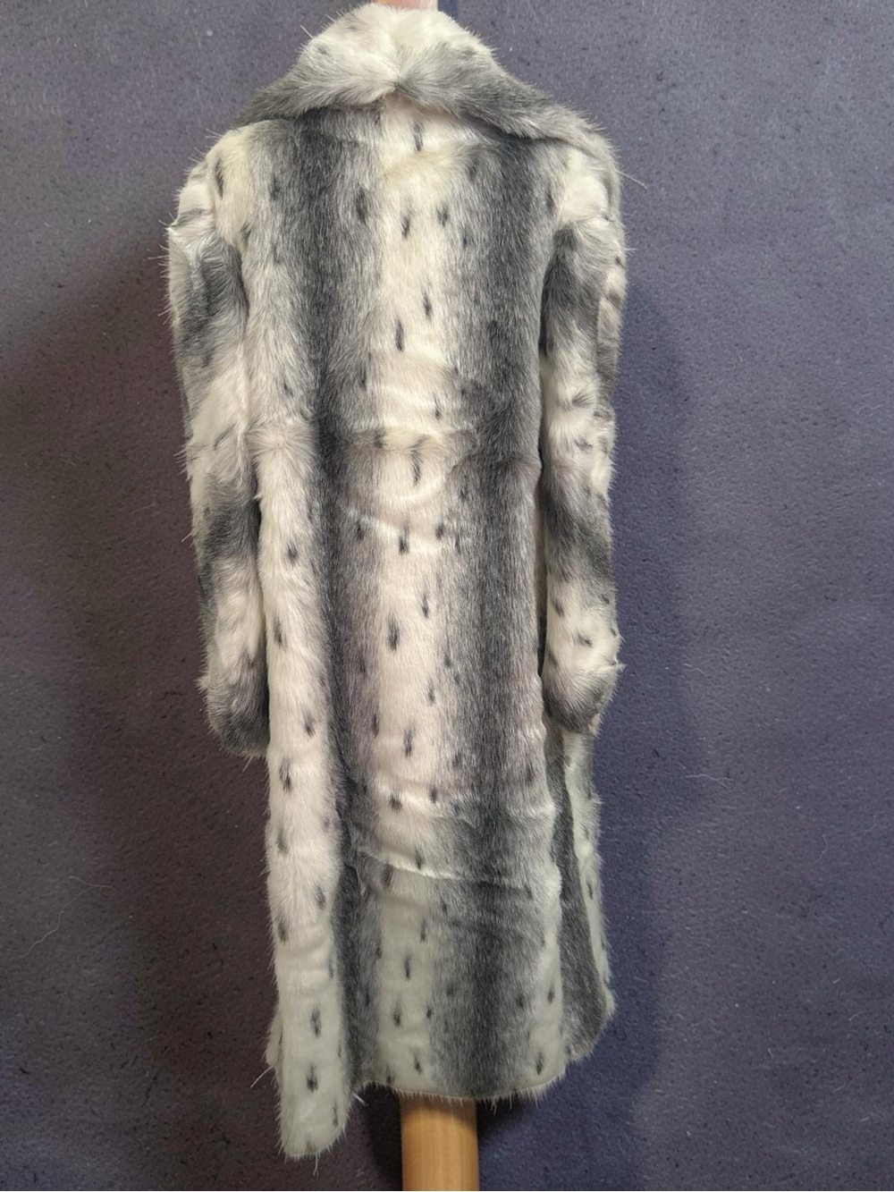 Rare Vintage Olympia Faux Fur Coat Womens M Snow Leopard Print Maxi Long Glam - Picture 10 of 16